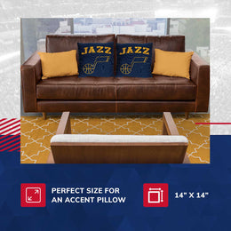 Utah Jazz NBA Decorative Basketball Throw Pillow - Navy