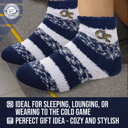Georgia Tech Yellowjackets NCAA Unisex Cozy Soft Sleep Socks - Navy