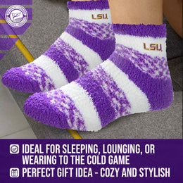 LSU Tigers NCAA Unisex Cozy Soft Sleep Socks - Purple