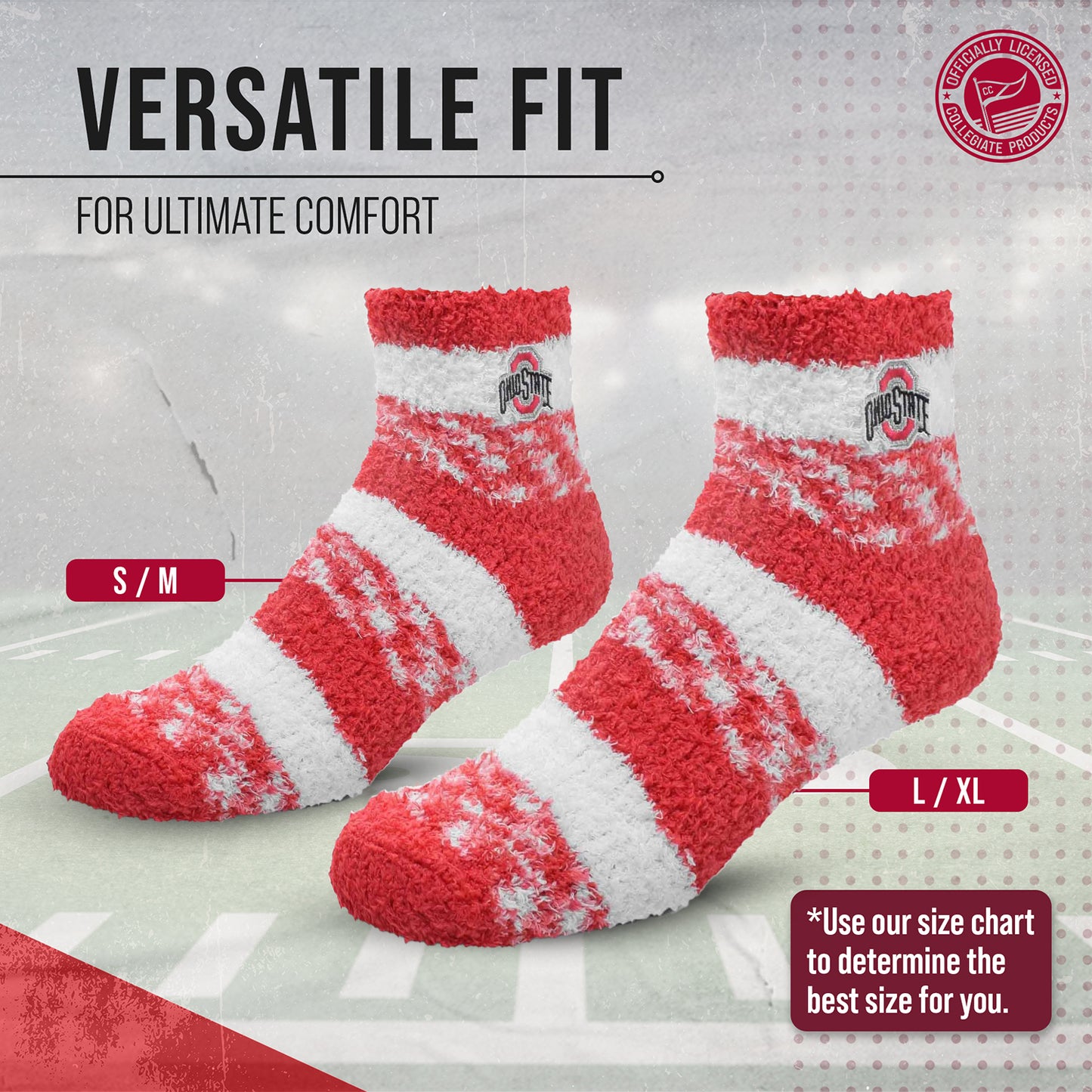 Ohio State Buckeyes NCAA Unisex Cozy Soft Sleep Socks - Red