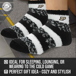 Purdue Boilermakers NCAA Unisex Cozy Soft Sleep Socks - Black