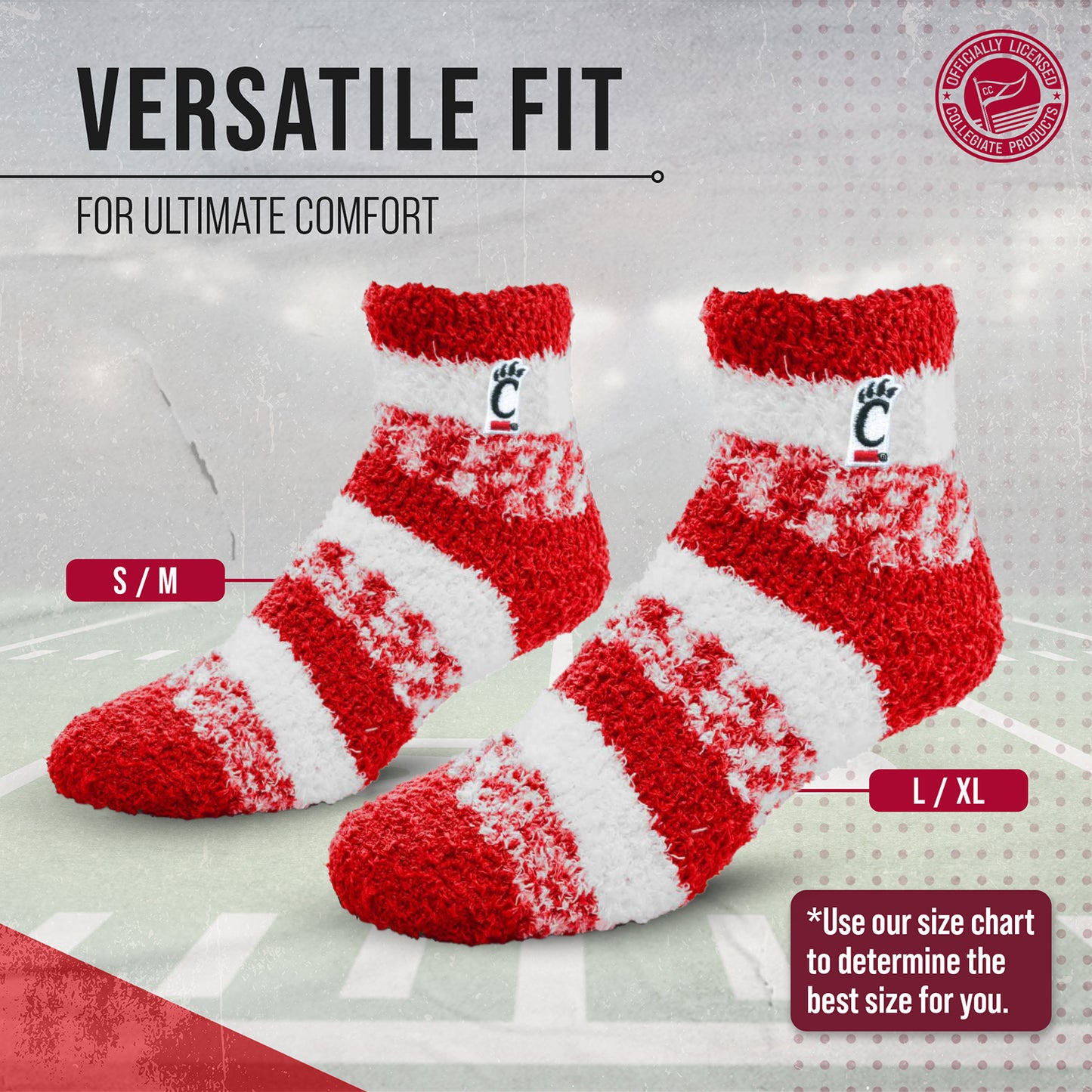 Cincinnati  Bearcats NCAA Unisex Cozy Soft Sleep Socks - Red