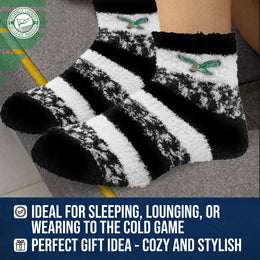 Philadelphia Eagles Women's NFL Football Cozy Soft Sleep Socks - Black