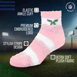 Philadelphia Eagles Women's NFL Football Cozy Soft Sleep Socks - Pink