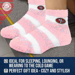 San Francisco 49ers Women's NFL Football Cozy Soft Sleep Socks - Pink
