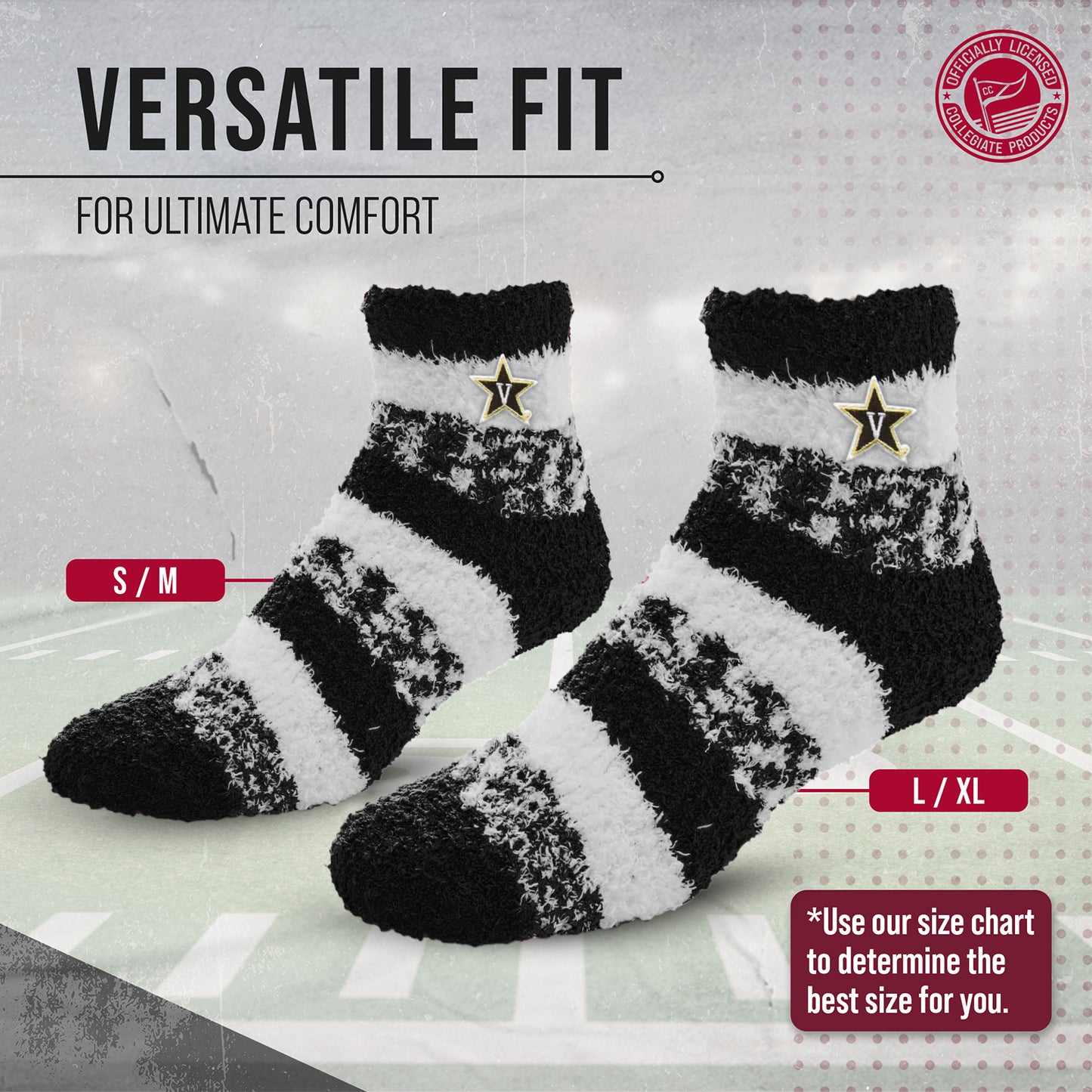 Vanderbilt Commodores NCAA Unisex Cozy Soft Sleep Socks - Black