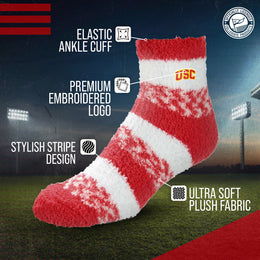 USC Trojans NCAA Unisex Cozy Soft Sleep Socks - Cardinal