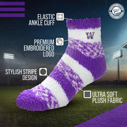 Washington Huskies NCAA Unisex Cozy Soft Sleep Socks - Purple