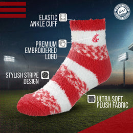 Washington State Cougars NCAA Unisex Cozy Soft Sleep Socks - Cardinal