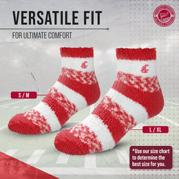Washington State Cougars NCAA Unisex Cozy Soft Sleep Socks - Cardinal