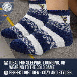 West Virginia Mountaineers NCAA Unisex Cozy Soft Sleep Socks - Navy
