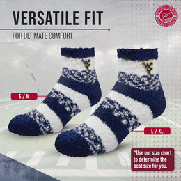 West Virginia Mountaineers NCAA Unisex Cozy Soft Sleep Socks - Navy