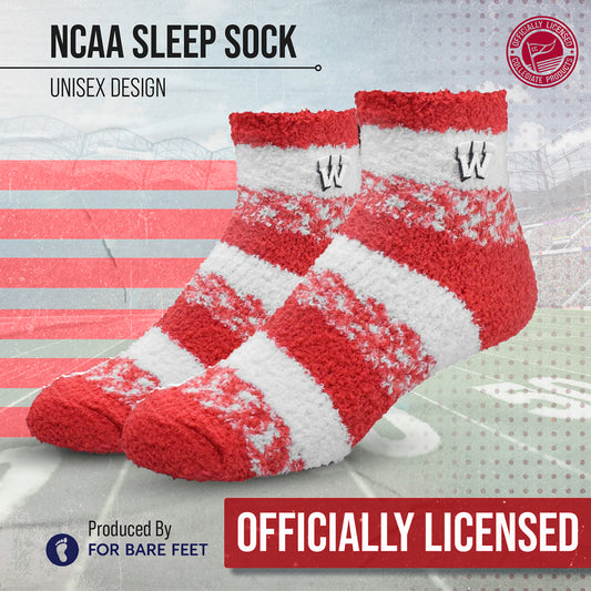 Wisconsin Badgers NCAA Unisex Cozy Soft Sleep Socks - Red