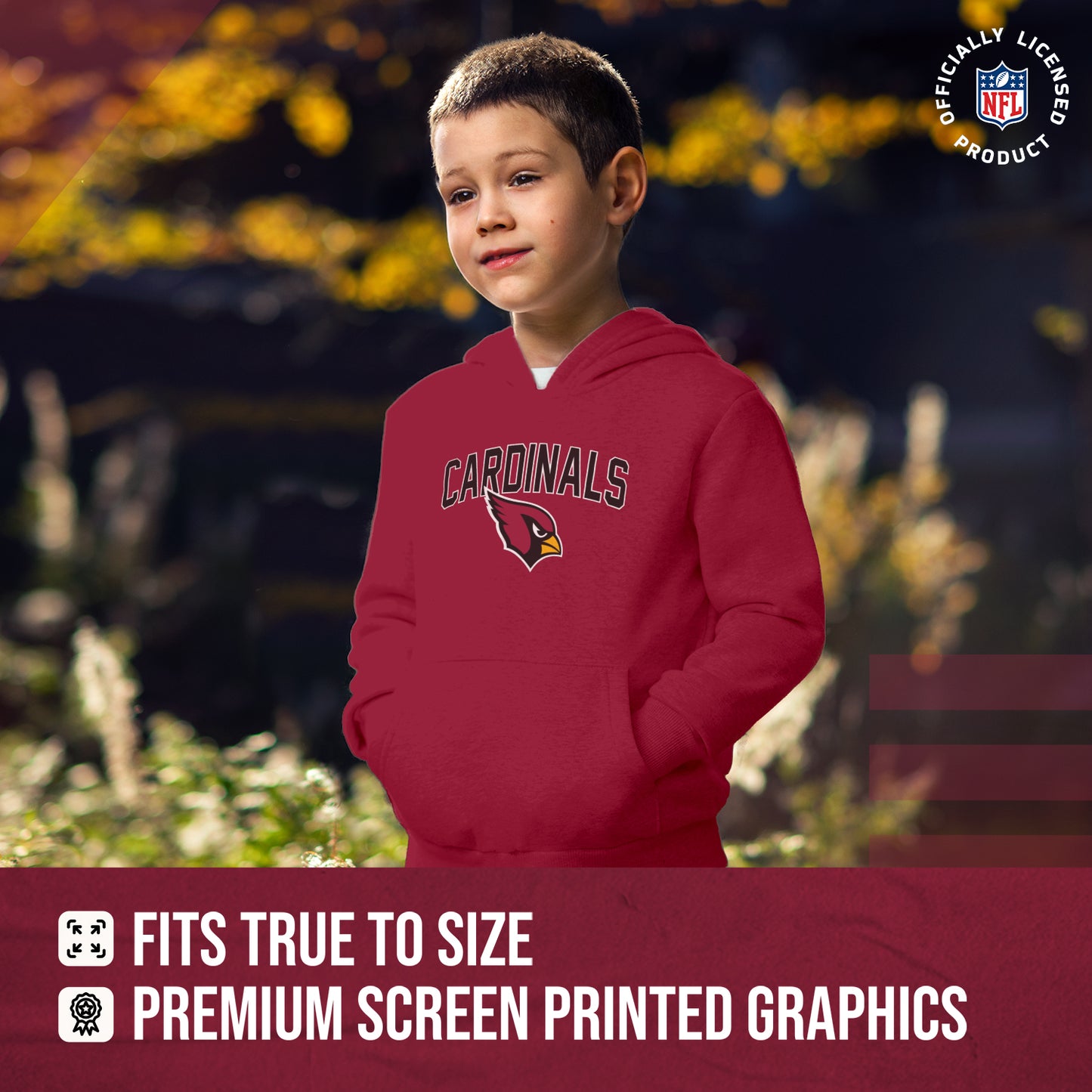 Arizona Cardinals NFL Youth Home Team Hoodie- Kids Hooded Sweatshirt - Cardinal