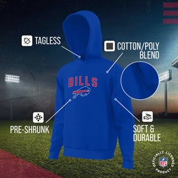Buffalo Bills NFL Youth Home Team Hoodie- Kids Hooded Sweatshirt - Royal