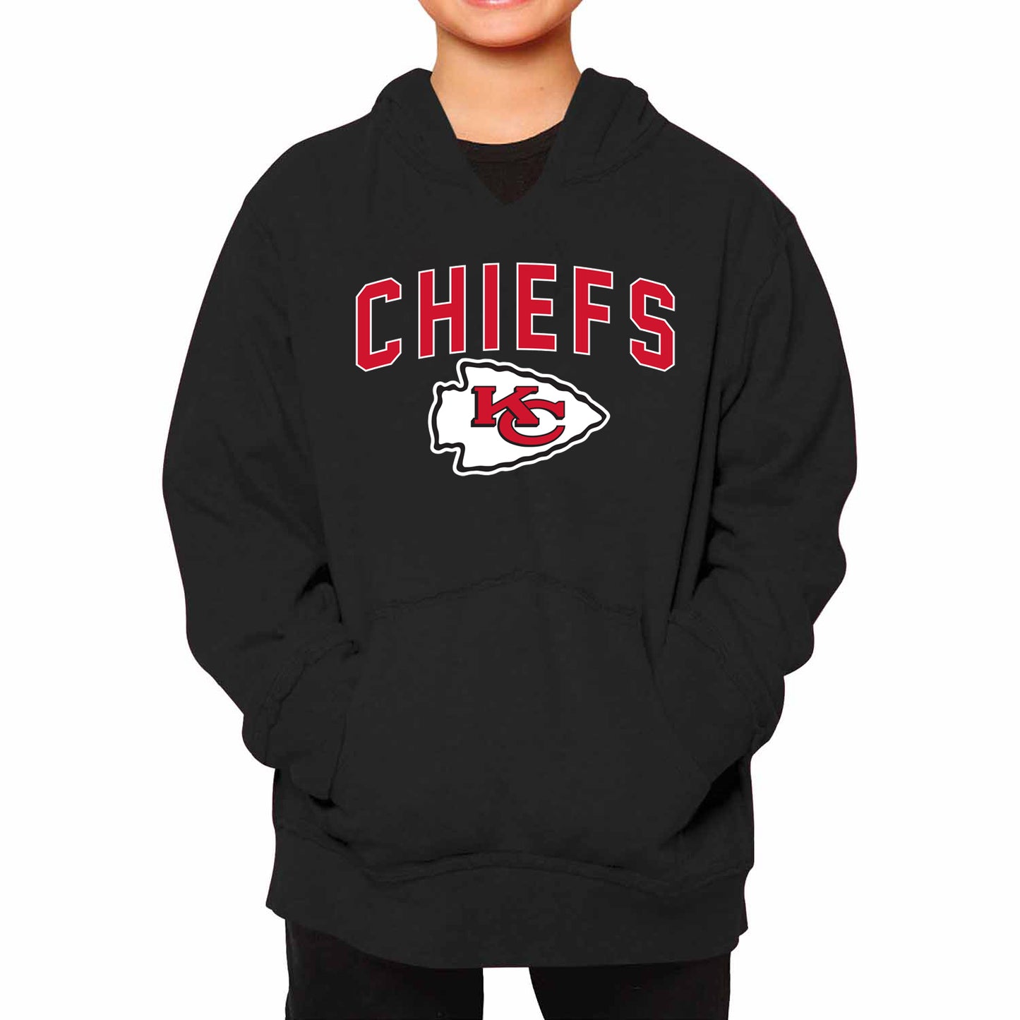 Kansas City Chiefs NFL Youth Home Team Hoodie- Kids Hooded Sweatshirt - Black