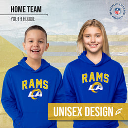 Los Angeles Rams NFL Youth Home Team Hoodie- Kids Hooded Sweatshirt - Royal