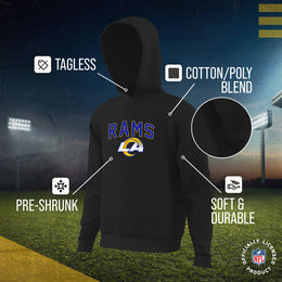 Los Angeles Rams NFL Youth Home Team Hoodie- Kids Hooded Sweatshirt - Black