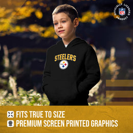 Pittsburgh Steelers NFL Youth Home Team Hoodie- Kids Hooded Sweatshirt - Black