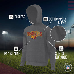 Washington Commanders NFL Youth Home Team Hoodie- Kids Hooded Sweatshirt - Sport Gray