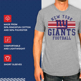 New England Patriots NFL Adult Short Sleeve Team Stripe Tee - Sport Gray