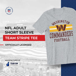 Washington Commanders NFL Adult Short Sleeve Team Stripe Tee - Sport Gray