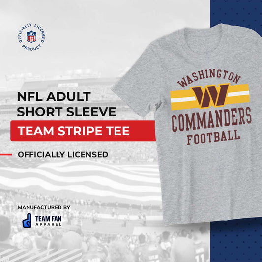 Washington Commanders NFL Adult Short Sleeve Team Stripe Tee - Sport Gray