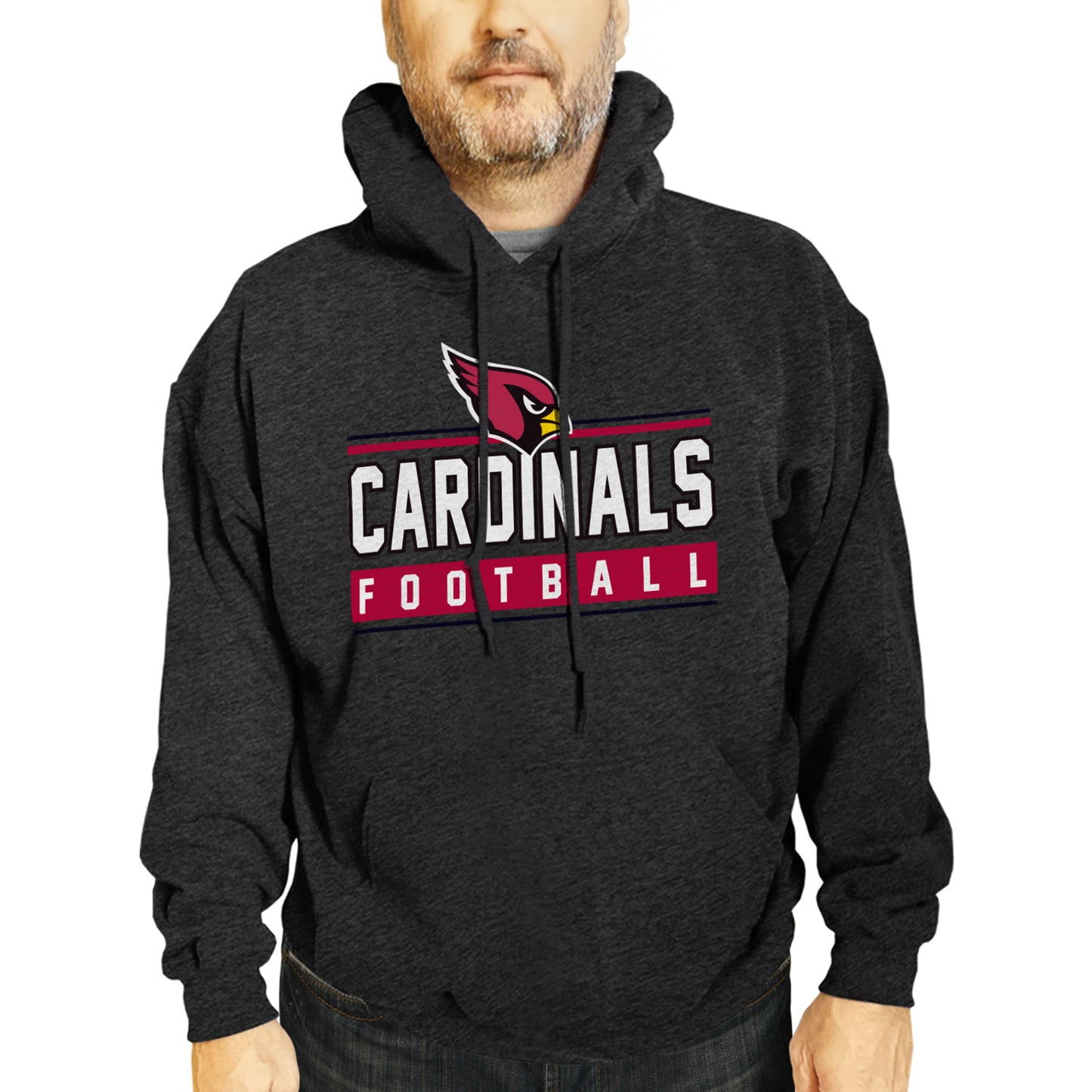 Arizona Cardinals NFL Adult True Fan Hooded Charcoal Sweatshirt - Charcoal