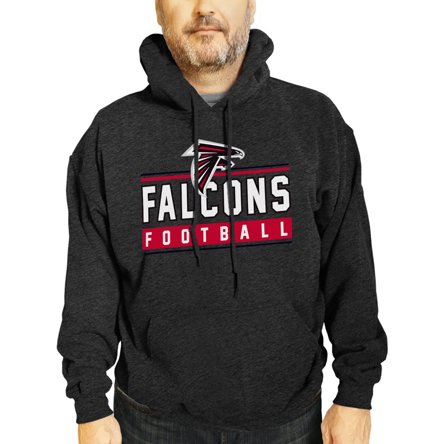 Atlanta Falcons NFL Adult True Fan Hooded Charcoal Sweatshirt - Charcoal