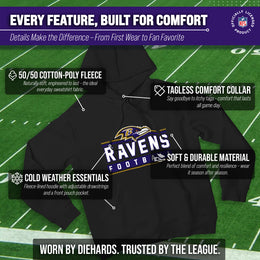 Baltimore Ravens NFL Adult True Fan Hooded Charcoal Sweatshirt - Charcoal