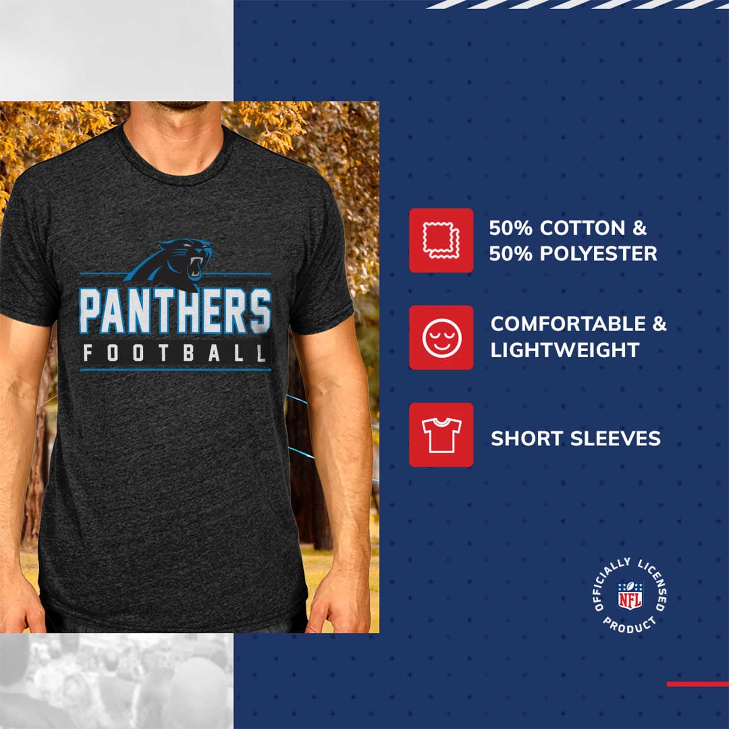 Carolina Panthers NFL Adult MVP True Fan T-Shirt - Charcoal