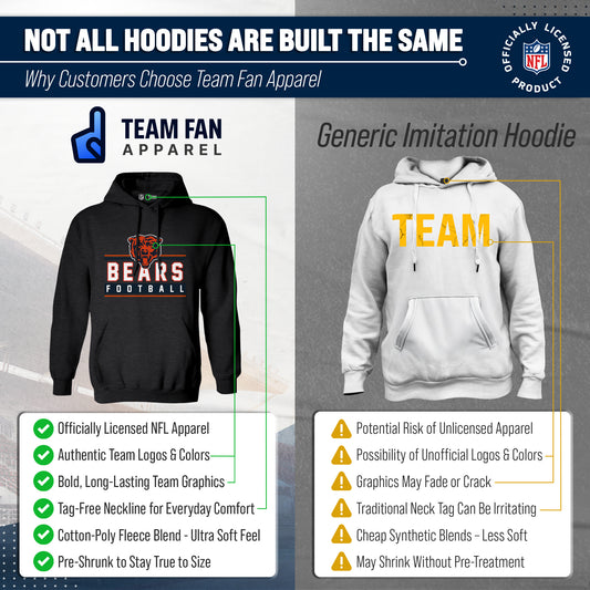 Chicago Bears NFL Adult True Fan Hooded Charcoal Sweatshirt - Charcoal