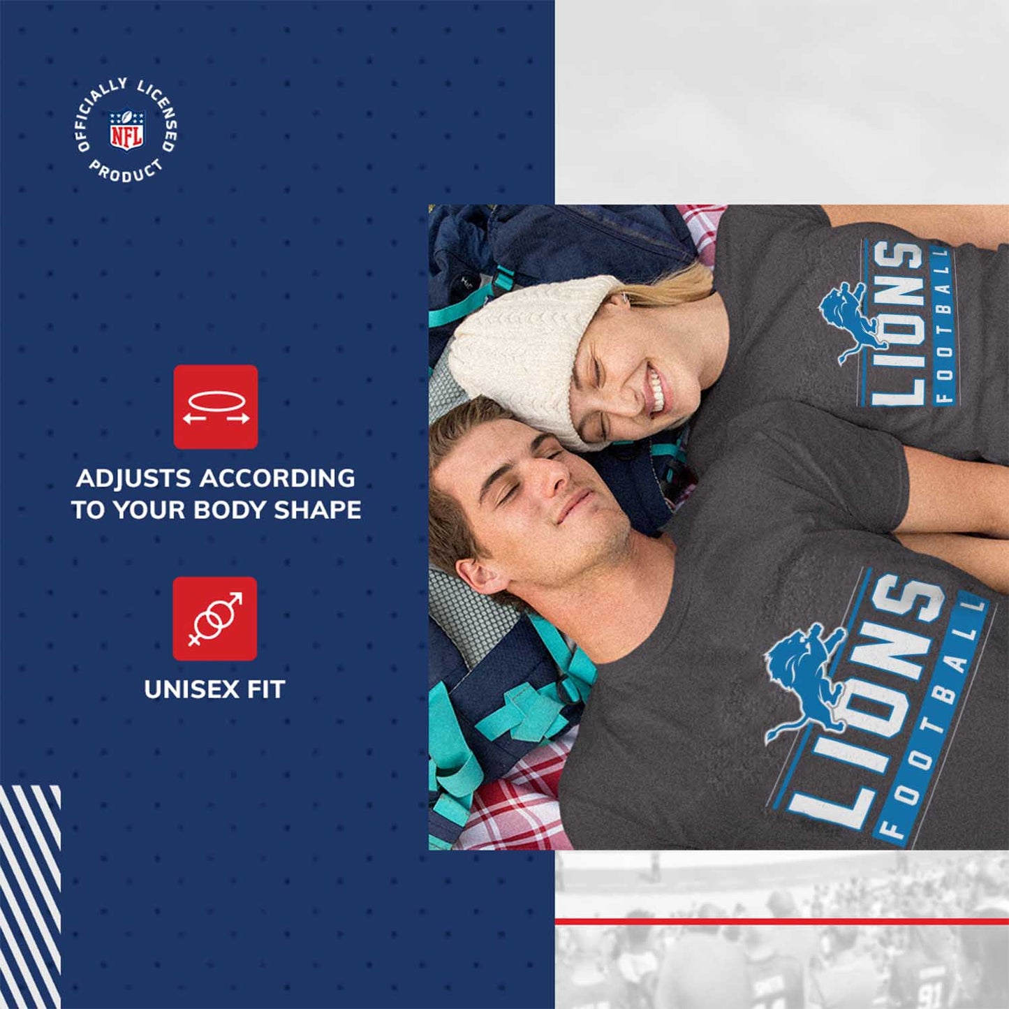 Detroit Lions NFL Adult MVP True Fan T-Shirt - Charcoal