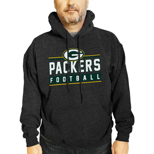 Green Bay Packers NFL Adult True Fan Hooded Charcoal Sweatshirt - Charcoal