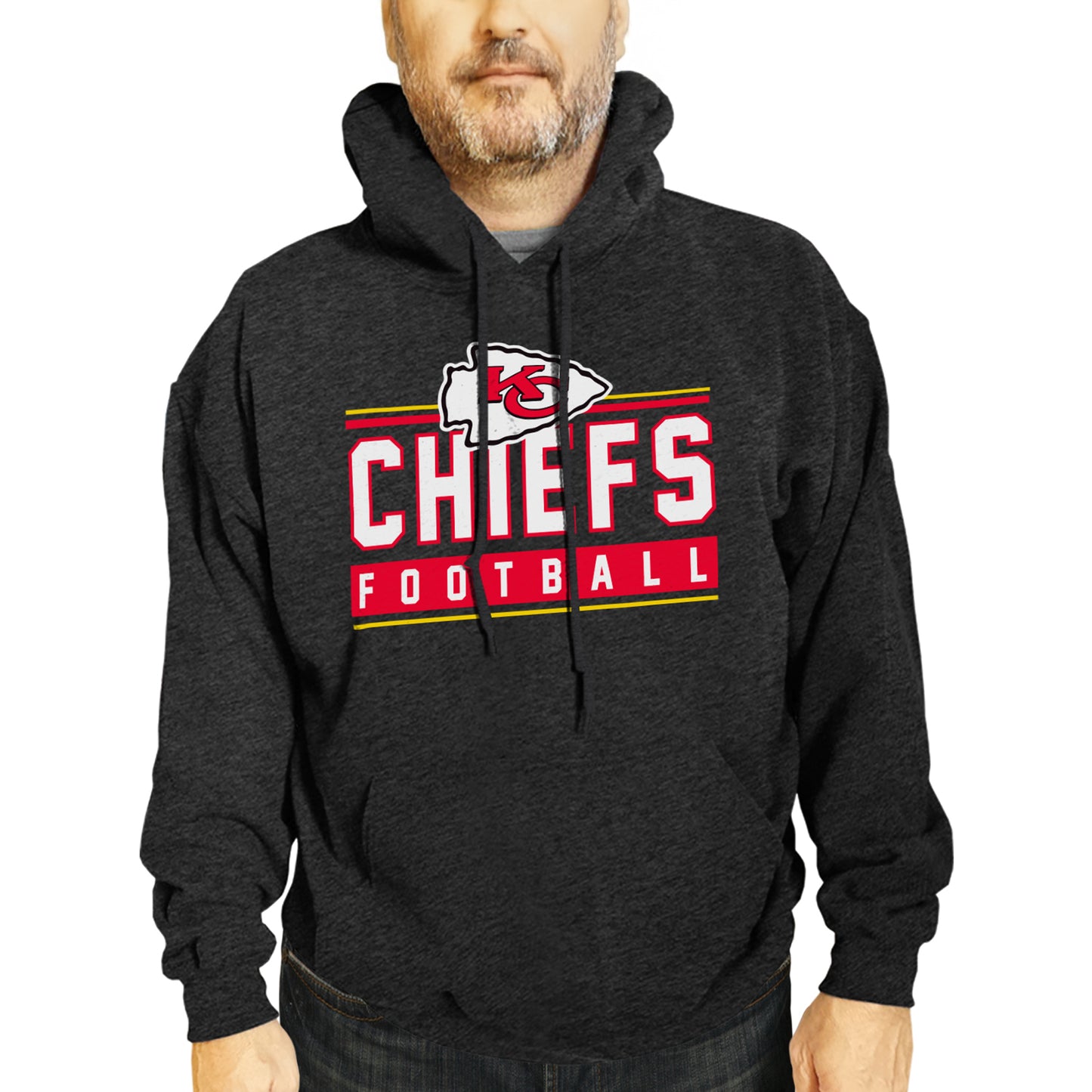 Kansas City Chiefs NFL Adult True Fan Hooded Charcoal Sweatshirt - Charcoal