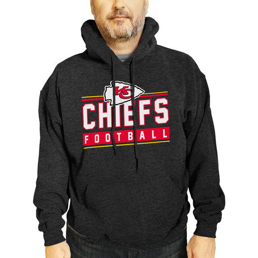 Kansas City Chiefs NFL Adult True Fan Hooded Charcoal Sweatshirt - Charcoal