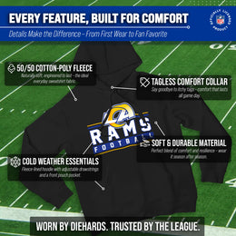Los Angeles Rams NFL Adult True Fan Hooded Charcoal Sweatshirt - Charcoal
