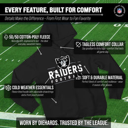 Las Vegas Raiders NFL Adult True Fan Hooded Charcoal Sweatshirt - Charcoal