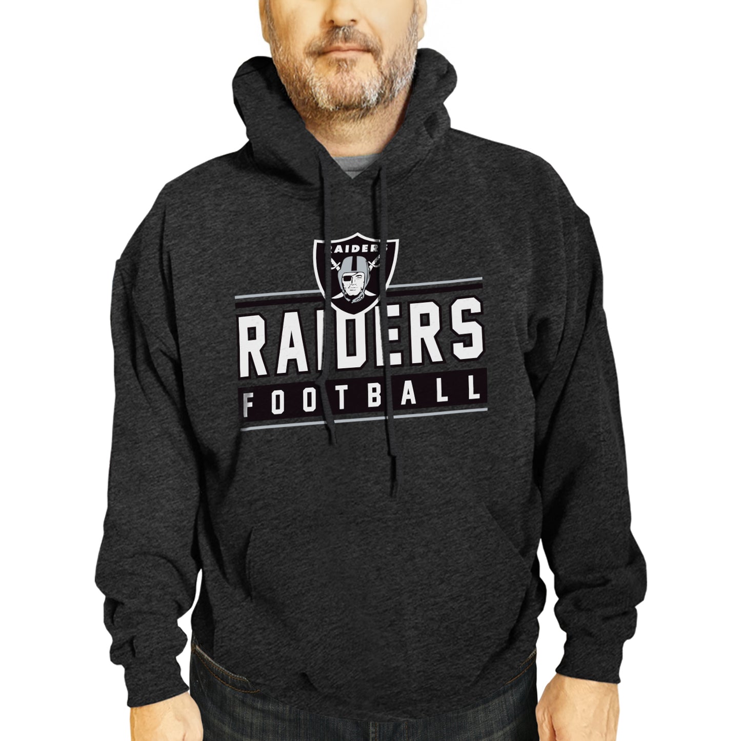 Las Vegas Raiders NFL Adult True Fan Hooded Charcoal Sweatshirt - Charcoal