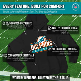 Miami Dolphins NFL Adult True Fan Hooded Charcoal Sweatshirt - Charcoal