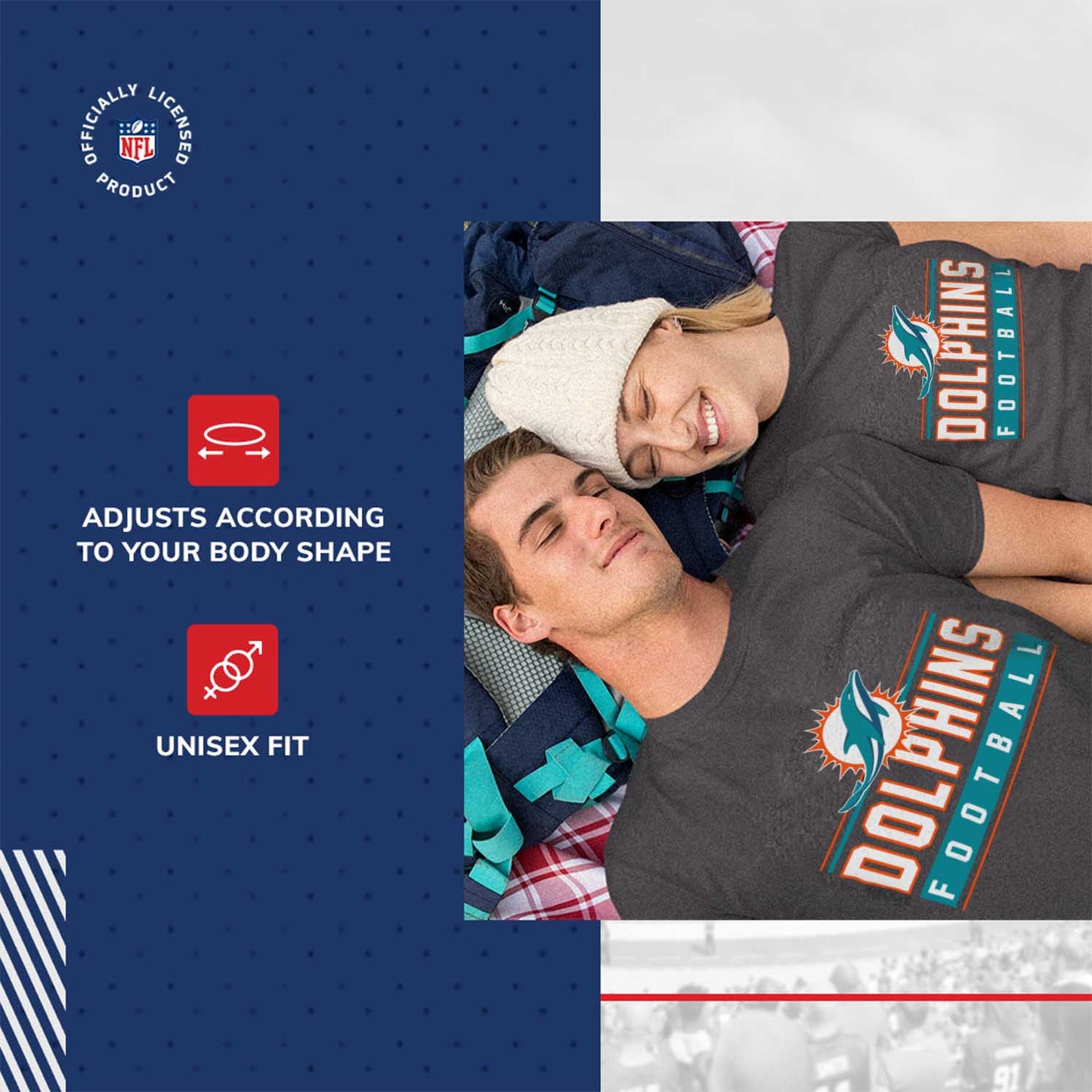 Miami Dolphins NFL Adult MVP True Fan T-Shirt - Charcoal