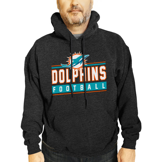 Miami Dolphins NFL Adult True Fan Hooded Charcoal Sweatshirt - Charcoal