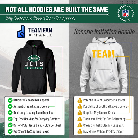 New York Jets NFL Adult True Fan Hooded Charcoal Sweatshirt - Charcoal