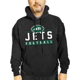 New York Jets NFL Adult True Fan Hooded Charcoal Sweatshirt - Charcoal