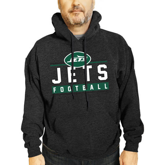 New York Jets NFL Adult True Fan Hooded Charcoal Sweatshirt - Charcoal