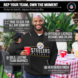 Pittsburgh Steelers NFL Adult True Fan Hooded Charcoal Sweatshirt - Charcoal