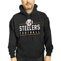 Pittsburgh Steelers NFL Adult True Fan Hooded Charcoal Sweatshirt - Charcoal