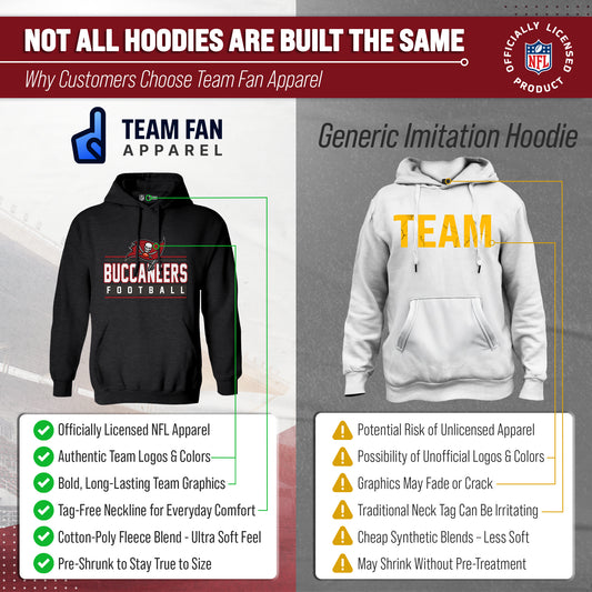 Tampa Bay Buccaneers NFL Adult True Fan Hooded Charcoal Sweatshirt - Charcoal