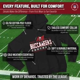 Tampa Bay Buccaneers NFL Adult True Fan Hooded Charcoal Sweatshirt - Charcoal