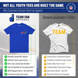 Buffalo Bills Team Fan Apparel NFL Youth Final Countdown Tee- Pro Football T-Shirt For Boys & Girls - Royal